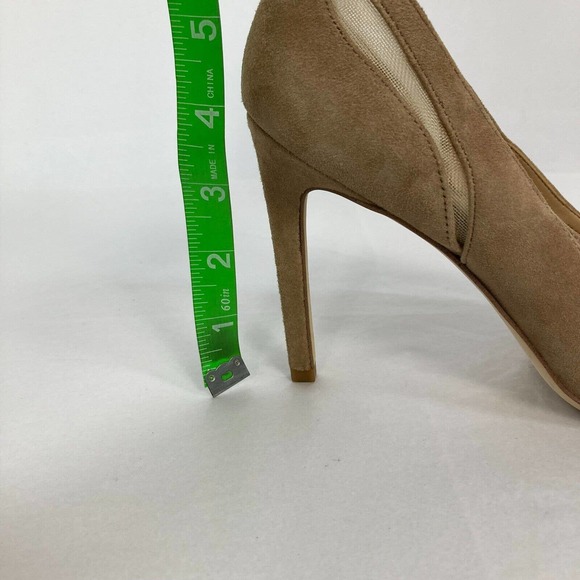 Sam Edelman Shoes Womens Sz 7 Beige Suede Leather Mesh Cutout Pointed Toe Heels - Picture 7 of 7